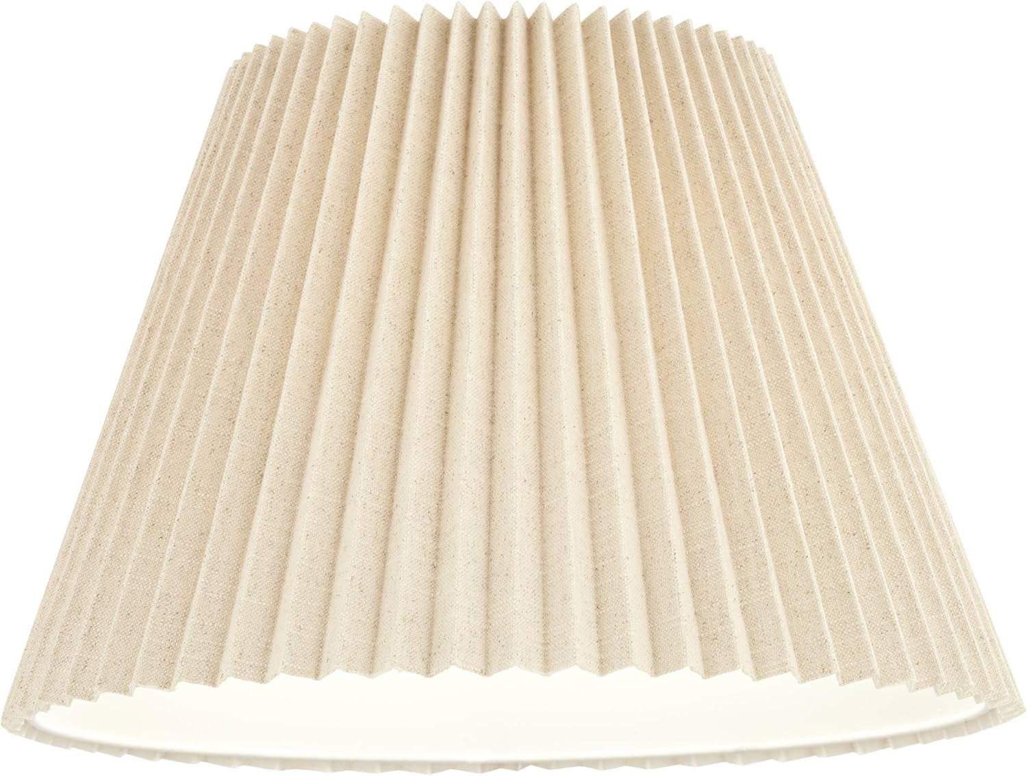 10 1/2" Top x 19" Bottom x 12 1/2" High x 12 1/2" Slant Lamp Shade (Pre-Assembled) Replacement Large Beige Empire Round Modern Linen Pleated Spider Harp Finial - Springcrest