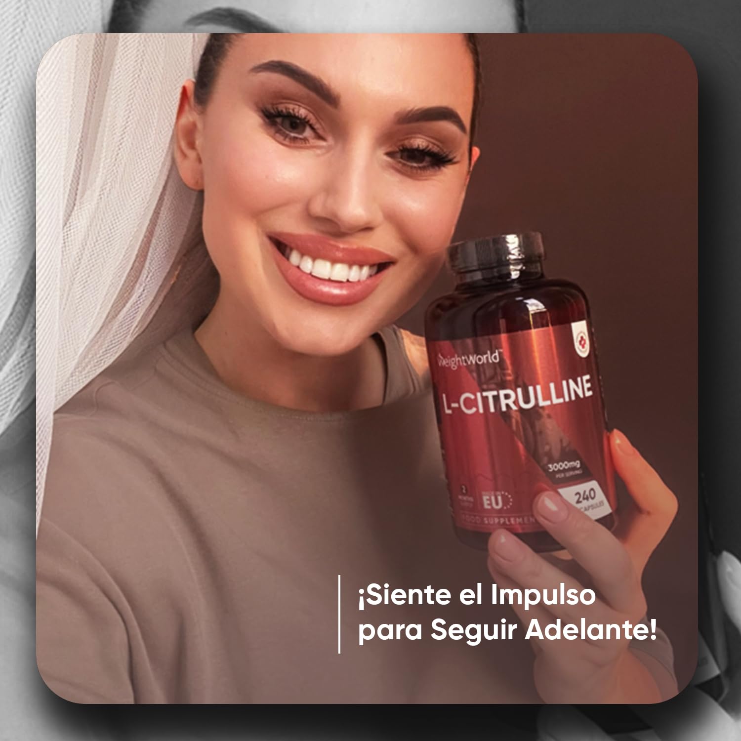 L Citrulina 3000mg, 240 Cápsulas Veganas para 2 Meses - Suplemento Pre y Post Entrenamiento, Fermentación Biotecnológica y Natural, Sin Estearato de Magnesio, Alérgenos ni OGM