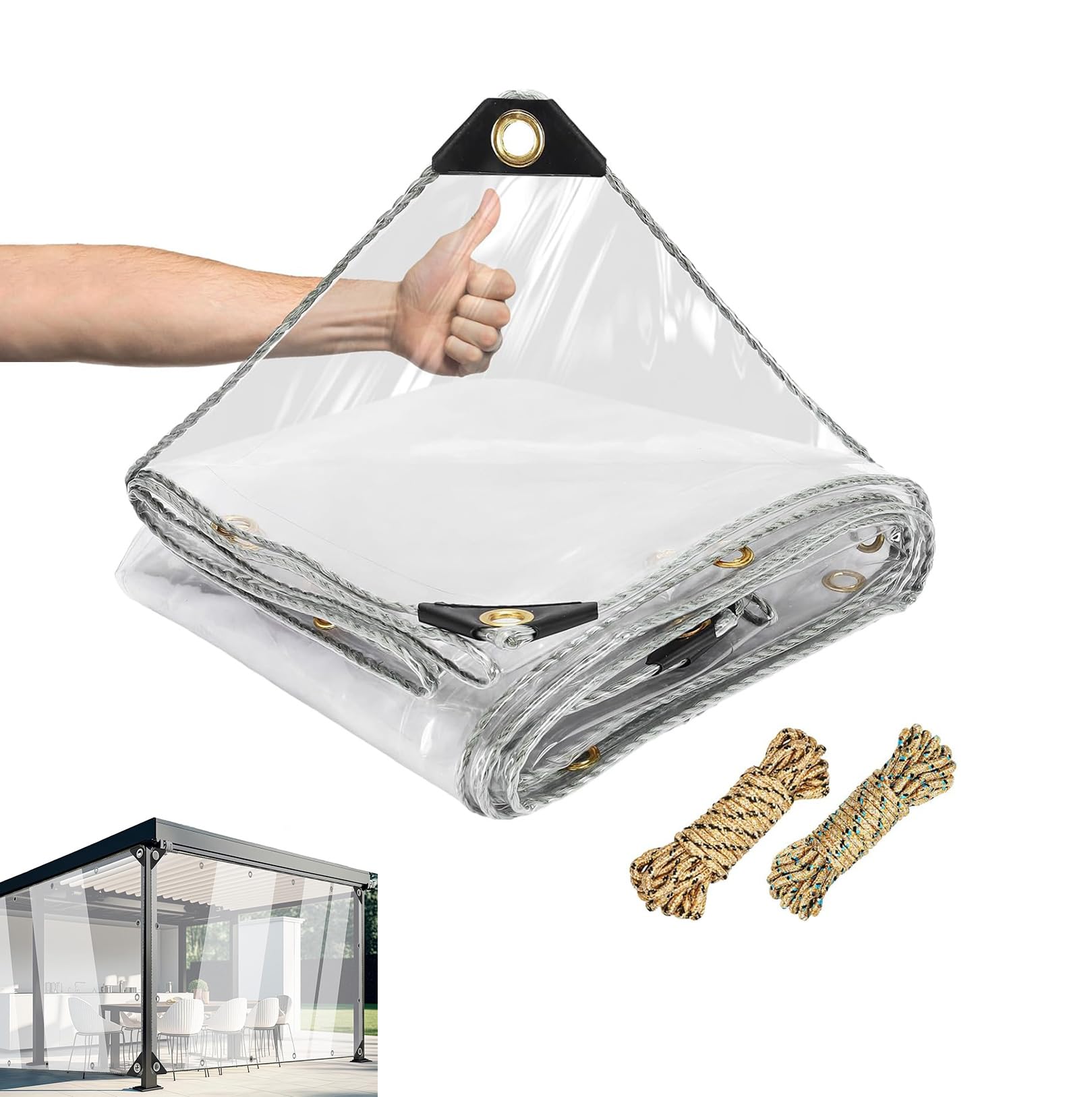 Amazon.co.jp: ビニールカーテン 屋外 透明, Bgyftwベランダ防水 透明