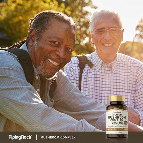 Miniatura 6 de Piping Rock Cápsulas complejas de hongos | 2750 mg | 150 píldoras | Mezcla de 8 extractos de hongos | Suplemento herbario | Sin OMG, sin gluten,