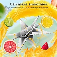 Vista 4 de Portable Blender, Portable Blender for Smoothies, Personal Blenders for Shakes and Smoothies, Rechargeable USB with BPA Free Cup and Lid, Mini Small