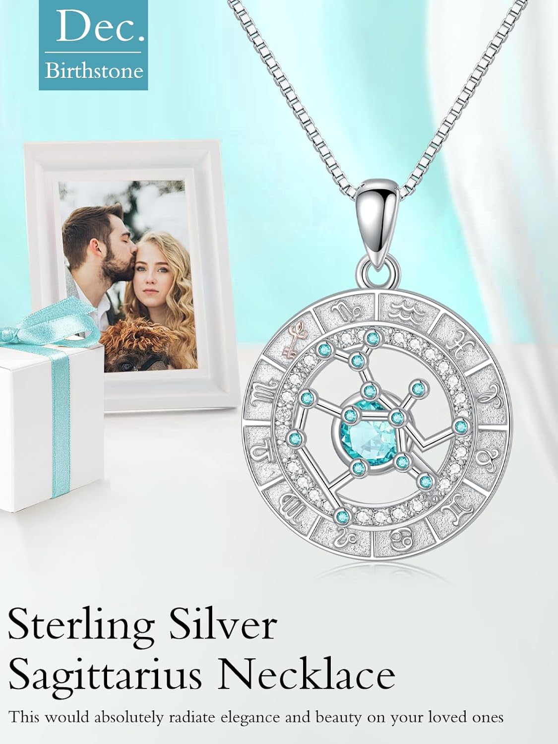 TOUPOP Zodiac Constellation Necklace for Women 925 Sterling Silver Birthstone Pendant Necklaces Zodiac Sign Jewelry Birthday Christmas Gifts for Women Her - Image 2