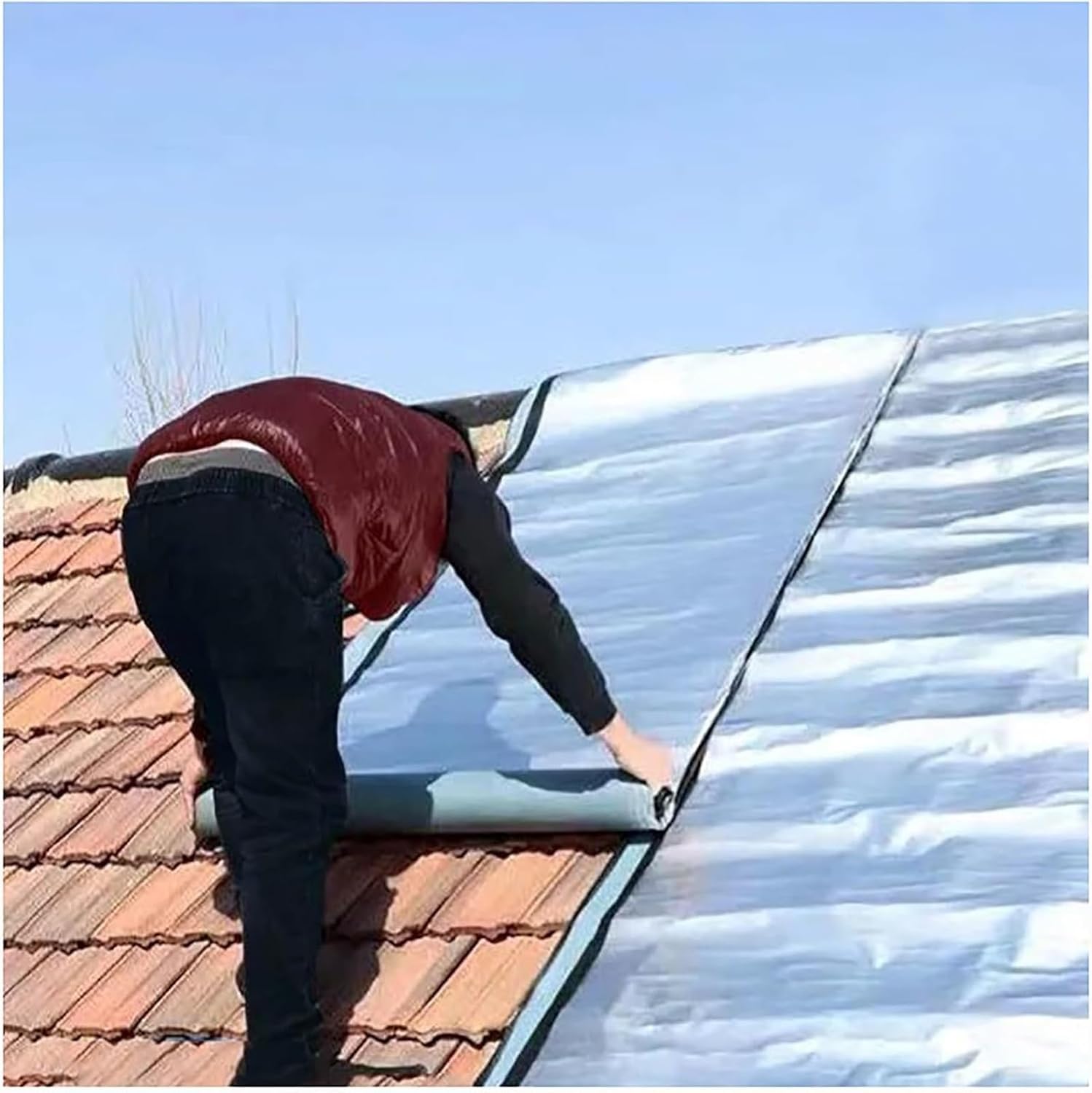 Cinta autoadhesiva de Asfalto, Cinta bituminosa autoadhesiva Impermeable para reparación de roturas de tuberías, Ventanas y techos de caravanas (50 cm x 7 m).