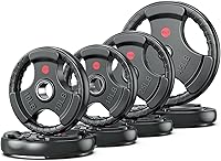 XDDIAS 180LB Rubber Olympic Grip Plates - Cast Iron 2-Inch Weight Plates for Barbell Strength Training, Home Gym Weightlifting Set