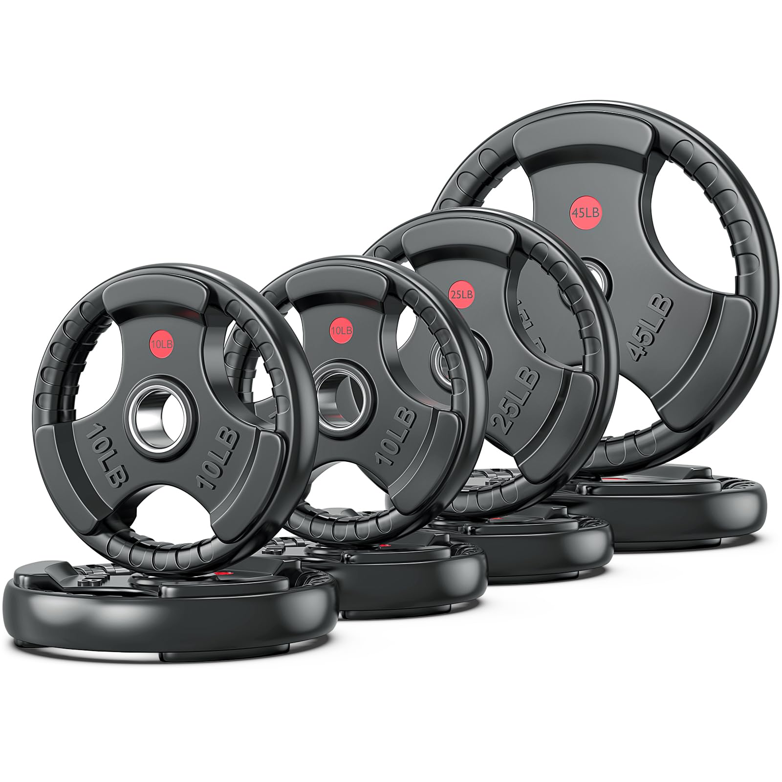 XDDIAS Rubber Weight Plates for Barbell, 2-Inch Olympic Grip Plate for Strength Training, Weightlifting and Bodybuilding in Home & Gym, Solid Cast Iron Weight Plates Pair and Sets(2.5/5/10/25/35/45)