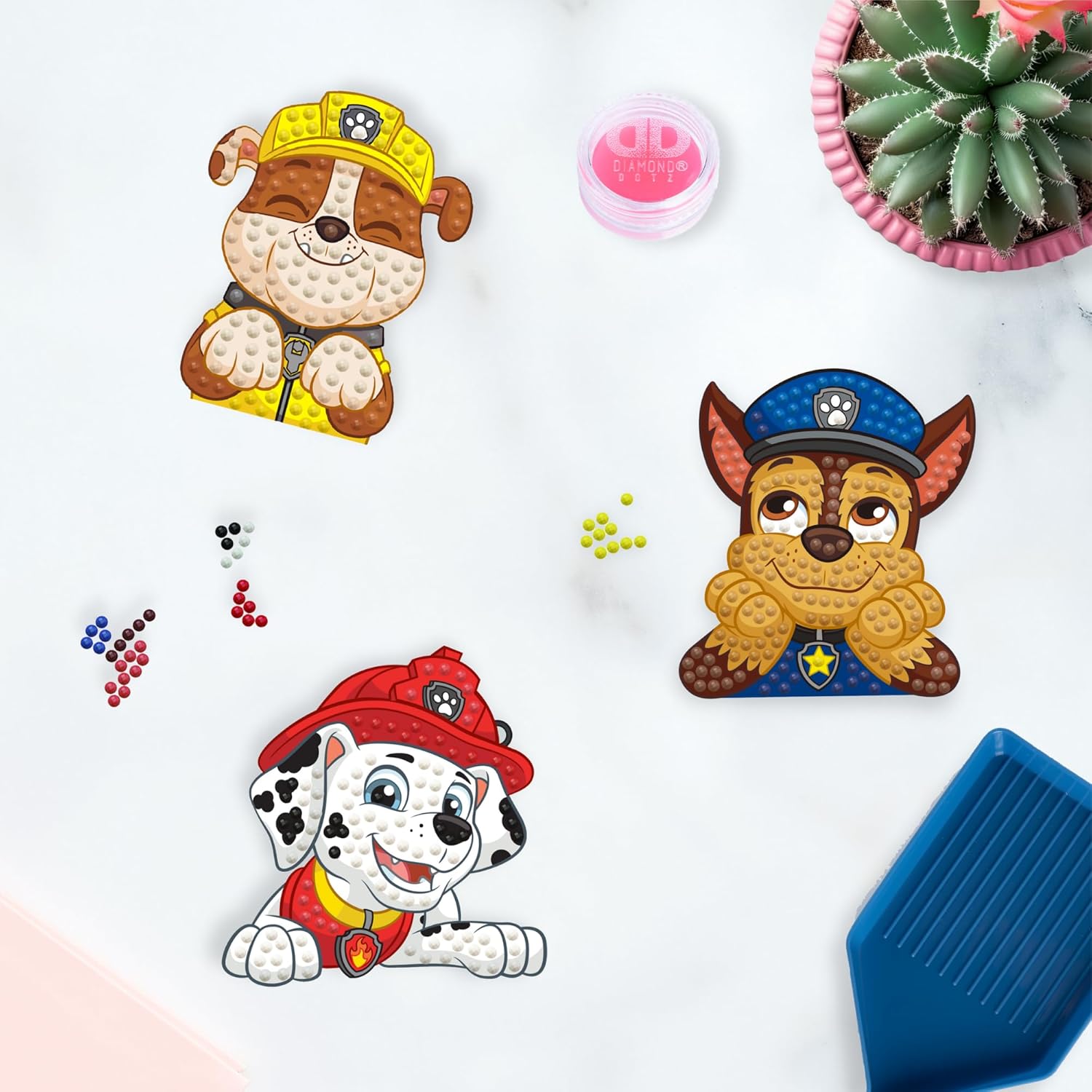 DIAMOND DOTZ Paw Patrol Let's Play Activity Set Diamond Painting Kits for Adults - Diamond Art Kits a Relaxing Creative Craft Kit with Dotz Gems