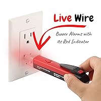 Vista 4 de Mr. Pen Probador de voltaje, detector de voltaje de CA sin contacto, pluma probadora eléctrica, rojo y negro