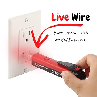 Mr. Pen Voltage Tester, Non Contact AC Voltage Detector, Electric Tester Pen, Red & Black