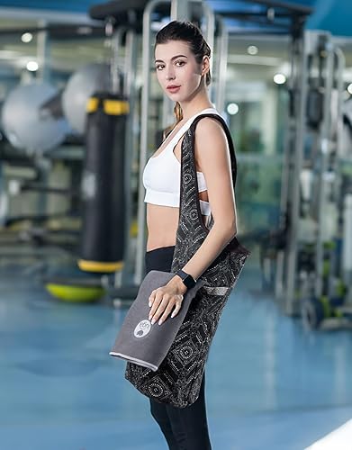 Miniatura 5 de IUGA Bolsa para esterilla de yoga con bolsillo lateral grande y bolsillo interior con cremallera, bolsa de yoga para esterilla, bolsas de yoga y