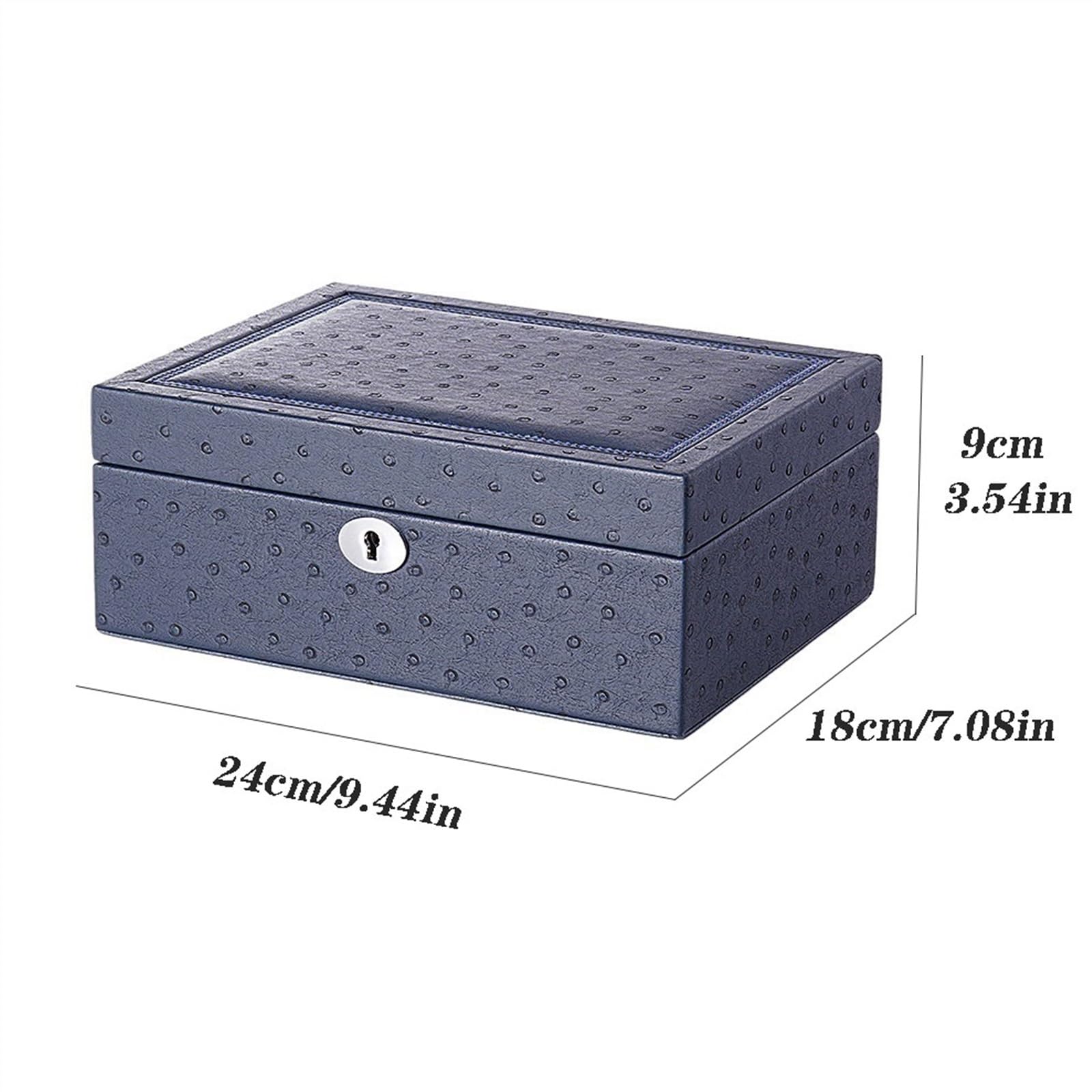 Boîte de rangement pour montres Boîte de rangement multifonctionnelle en cuir PU for montres et bijoux avec serrure