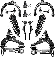 Vista 390 de Detroit Axle - Kit de puntales delanteros para Ford 2000-2004 Focus 2 puntales con muelle helicoidal 2 brazos de control inferiores con rótulas 2001