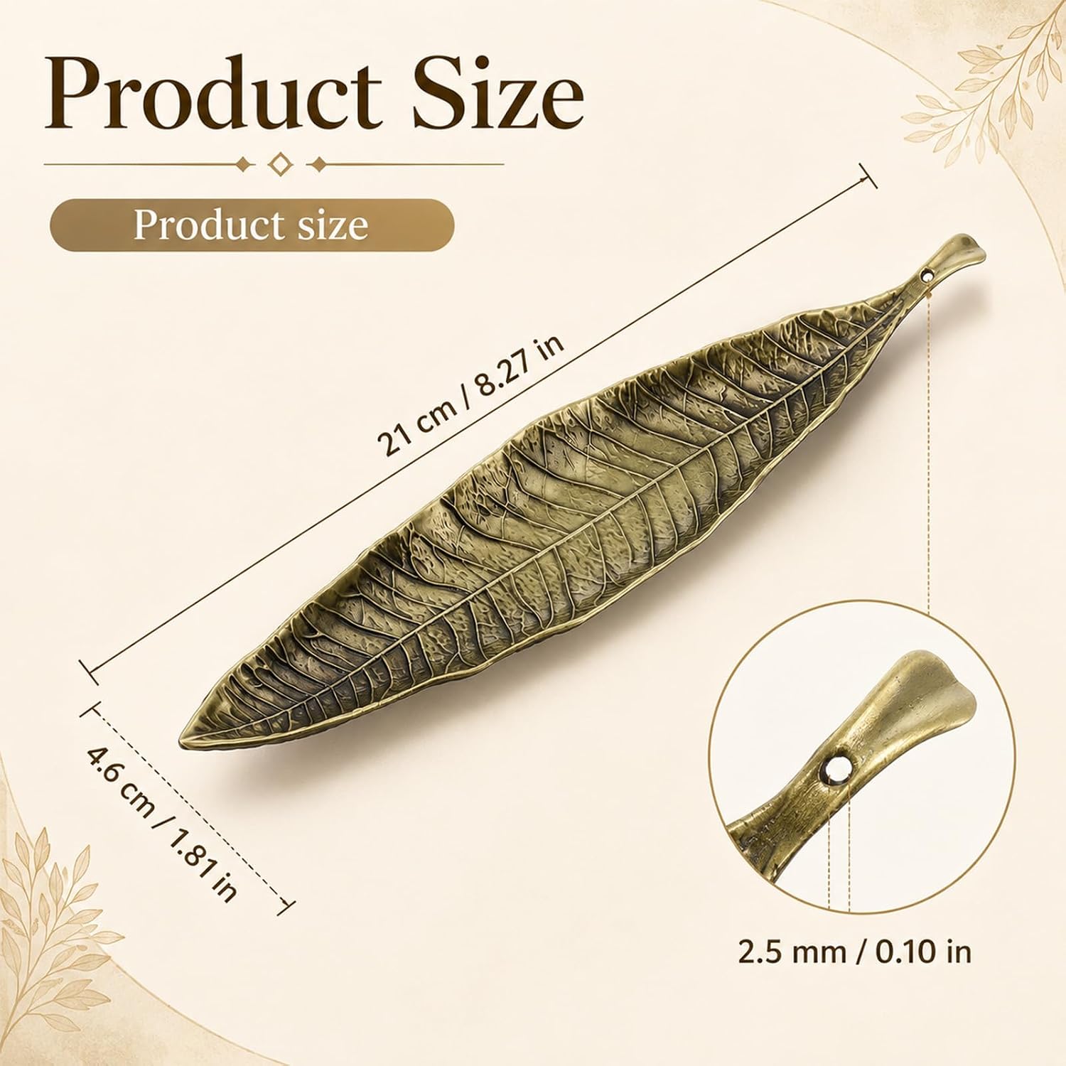 Incense Sticks Holder with 2mm Hole, Leaf Incense Burner for Counters