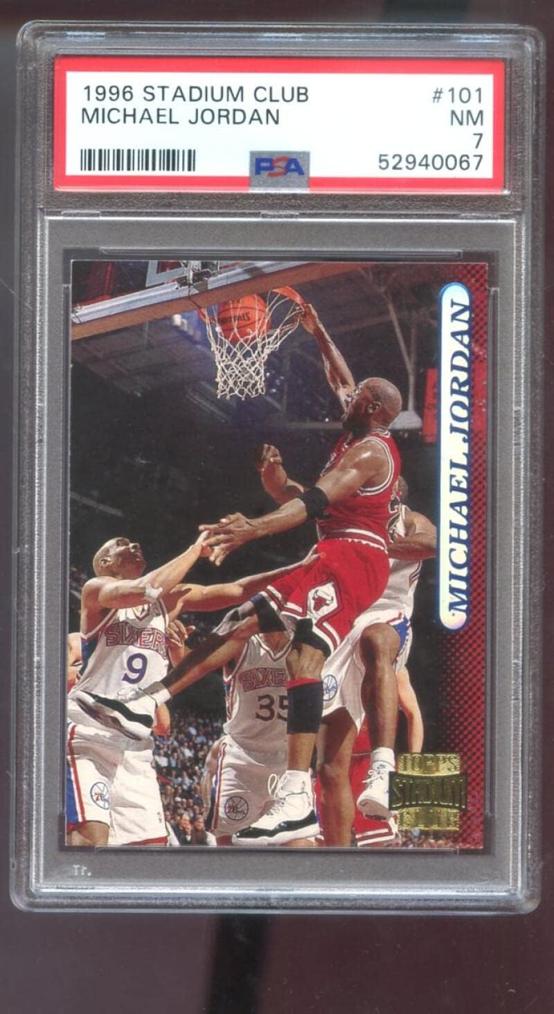 1996-97 Topps Stadium Club #101 Michael Jordan PSA 7 Graded Basketball Card NBA Chicago Bulls 1996 1997 96-97