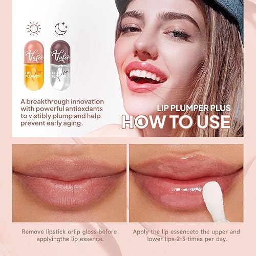 Miniatura 8 de DEROL Lip Plumper by Vafee - Suero natural para el cuidado de los labios potenciador de labios para una máscara de labios más completa hermosa más