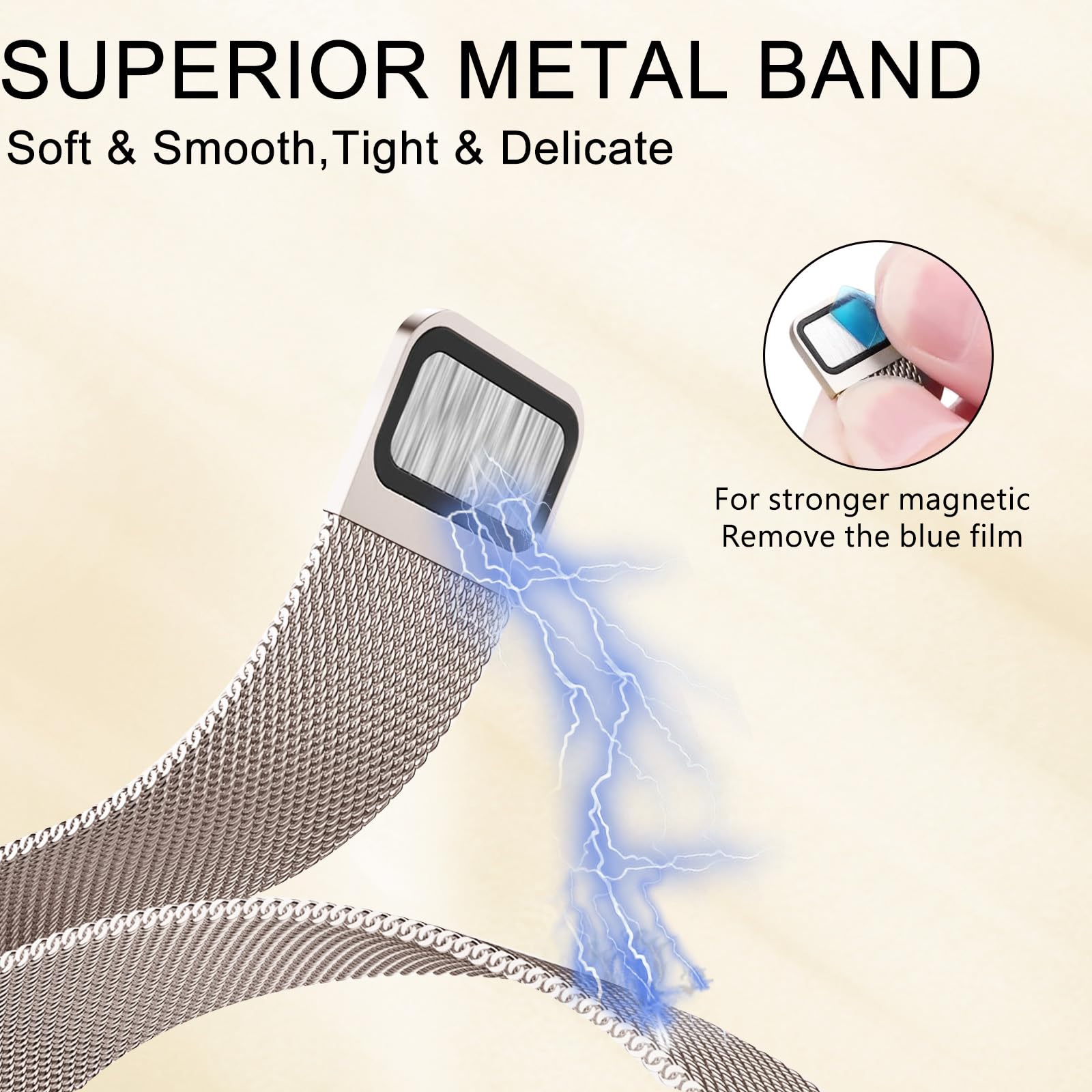 omee Cinturino in maglia milanese compatibile con Whoop 5.0 Bands One, Peak e Life/MG, cinturino in maglia milanese traspirante in rete metallica regolabile, ricambio per Whoop Band 5.0, non