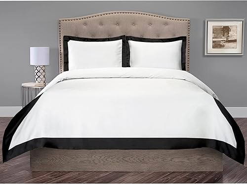 Hotel Luxury - Juego de funda de edredón de 3 piezas de doble tono, 850 hilos, 100% algodón orgánico, colección de ropa de cama tamaño King, 104 x