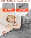 VEVOR Weighted Blanket 88 x 104 inch - King Size, 20 lbs Heavy Blanket with Cooling Glass Beads, Soft & Breathable for All-Season Use, Suitable for Adults 200-250 lbs, Ideal Gift Choice (Grey)