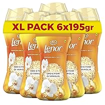 Lenor Profumatore Bucato Lavatrice Oro E Fiori Di Vaniglia, Maxi Formato 6 x 195g