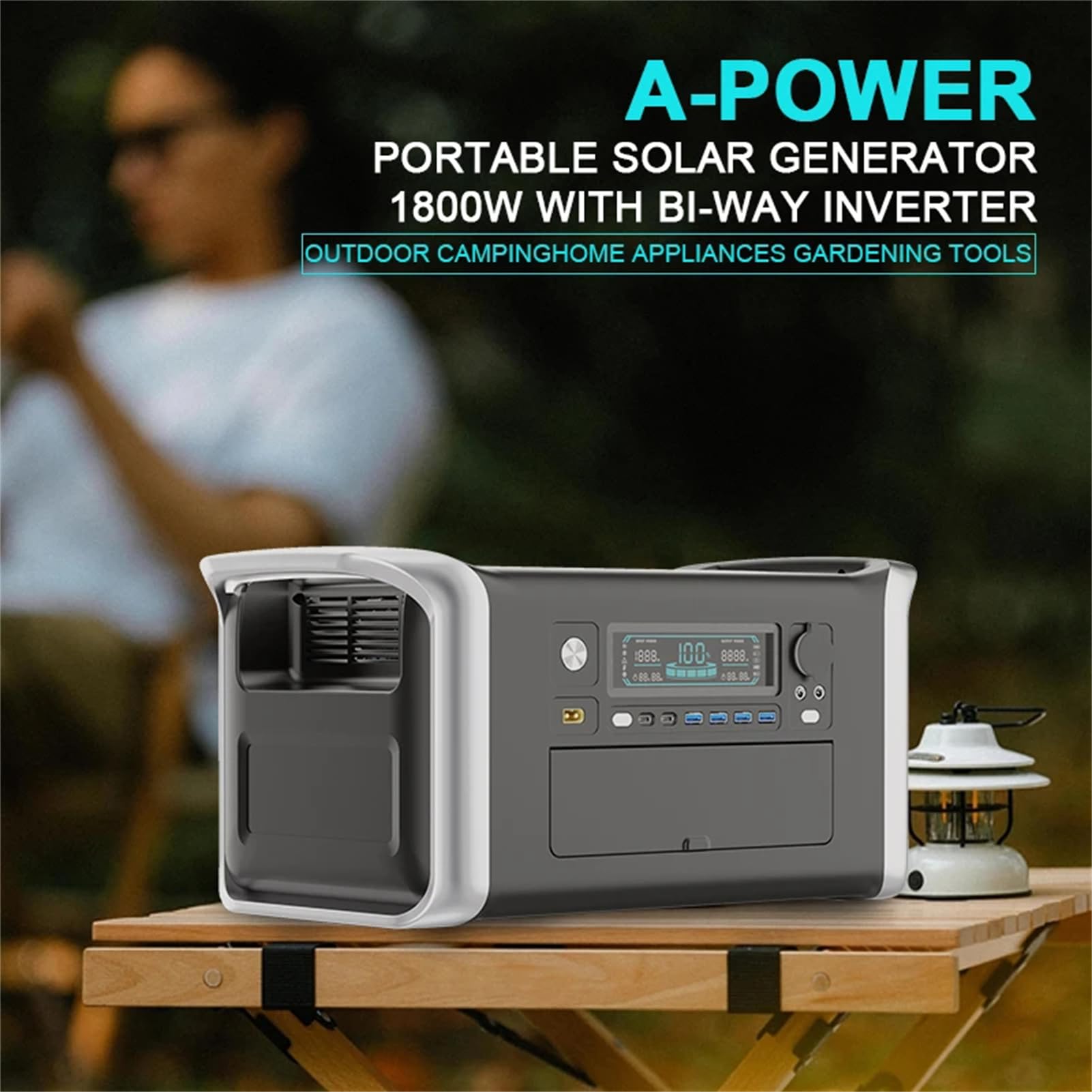 Centrale électrique Portable, Batterie 1024 Wh, avec 2 Prises Secteur 110 V/220 V 1800 W, Charge Rapide, générateur Solaire (Panneau Solaire Non Inclus) pour Alimentation de Secour