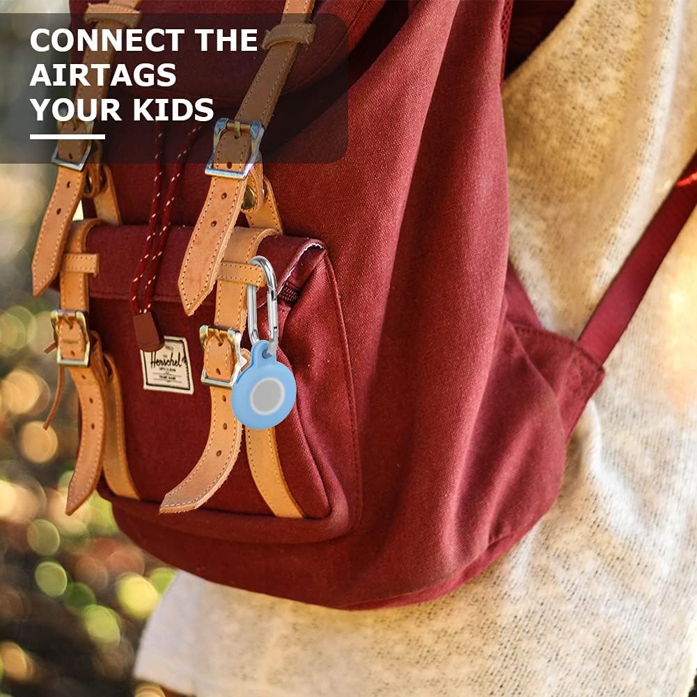 2 packs soft silicone cases for airtags airtags case keychain ring anti scratch lightweight protective case secure holder bluepink