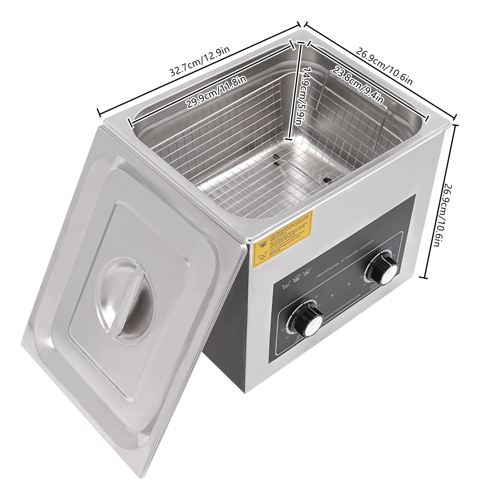 Máquina de limpieza ultrasónica, máquina limpiadora ultrasónica - Tanque de baño digital industrial con calentador y temporizador para joyería, gafas, instrumental dental, equipo médico, ace
