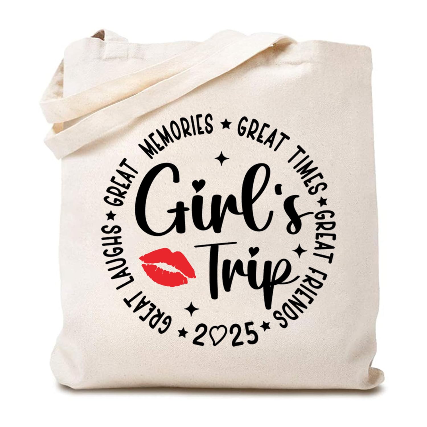 TSIIUO Women's Girl's Weekend 2025 Canvas Tote Bag Funny Friends Vacation Reusable Shopping Bag for Trip Girls Gift