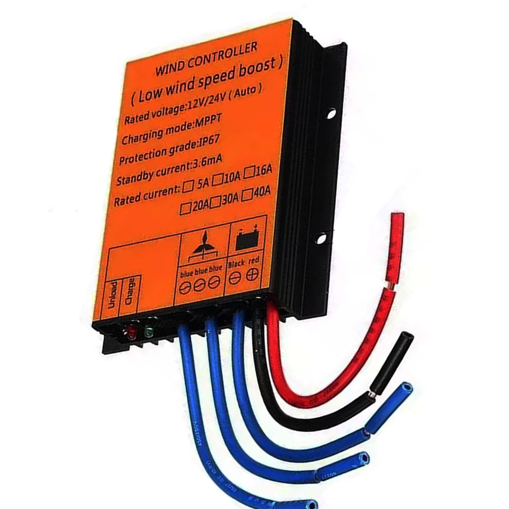 2000 W Regulator ładowania przy niskiej prędkości wiatru 12 V 24 V 48 V 220 V Wodoodporny regulator ładowania słonecznego do poziomych i pionowych generatorów turbin