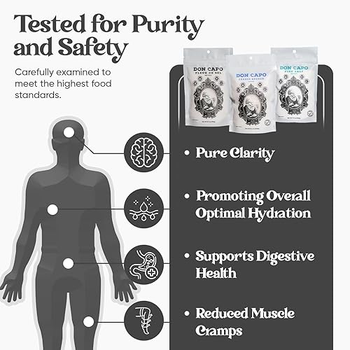 Miniatura 3 de Don Capo Paquete variado de sal marina  Flor de sal gourmet, Kosher fina y gruesa  pura, sin refinar y cosechada naturalmente  Perfecto para