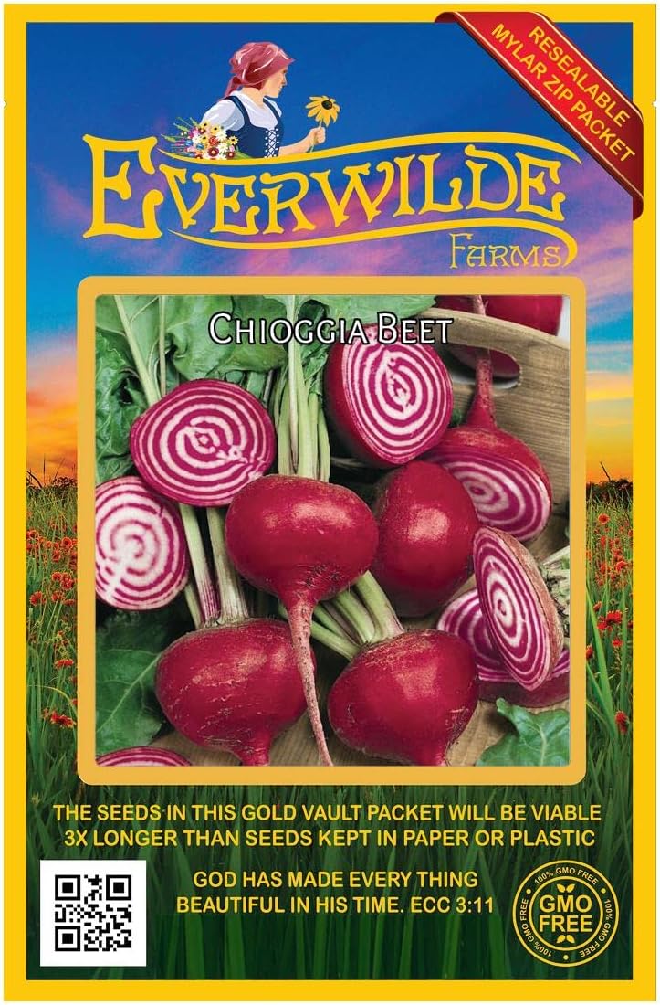 Everwilde Farms - 1 Lb Chioggia Beet Seeds - Gold Vault