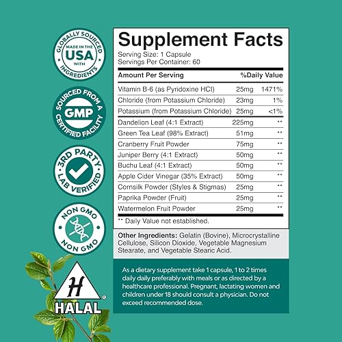 Miniatura 2 de Suplemento Water Away para la hinchazón rápida y el alivio de la hinchazón, píldoras diuréticas naturales puras que reducen la retención y la