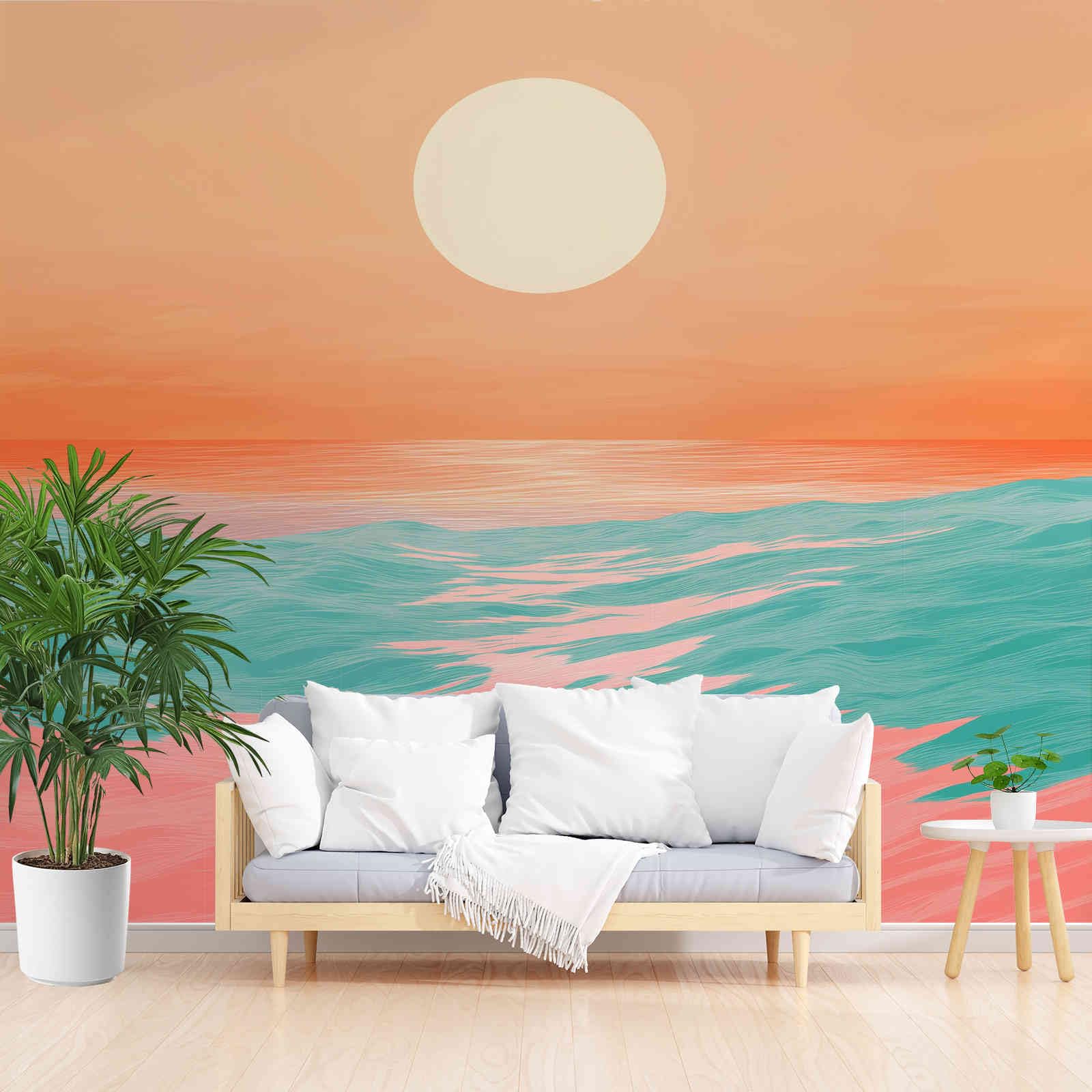 Papier Peint Coucher de Soleil pour Agrandir une Pièce 3D