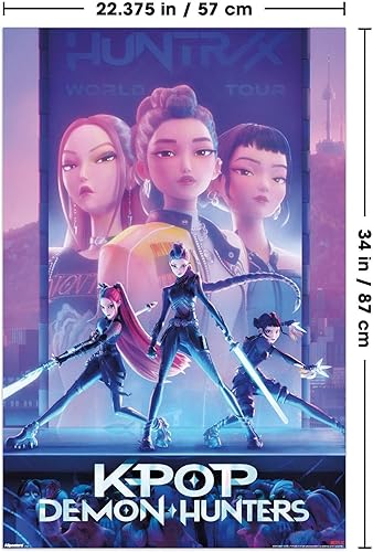 Miniatura 3 de Trends International Netflix KPop Demon Hunters (2025) - Póster de pared de una hoja, 34 pulgadas de largo x 22.4 pulgadas, versión sin marco