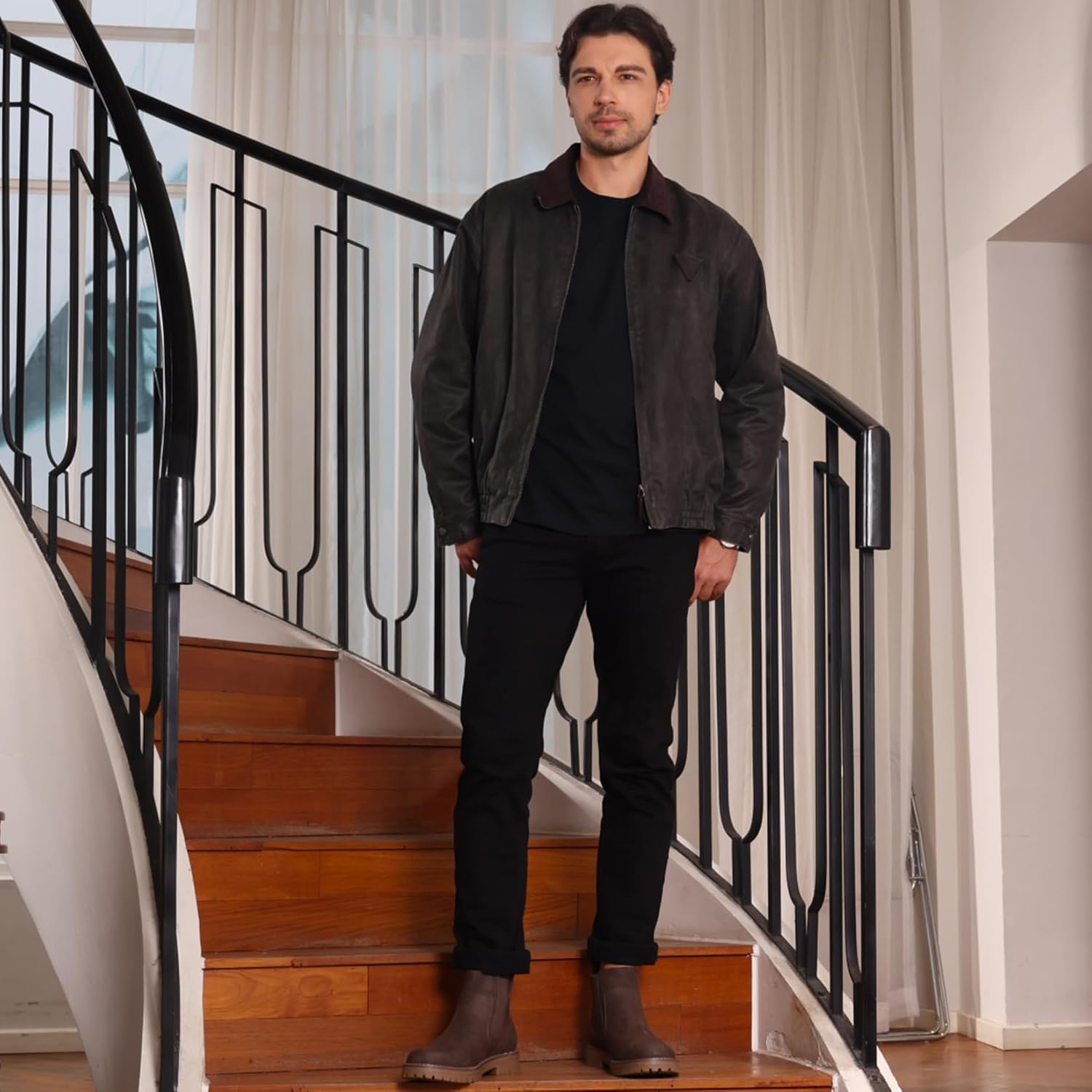 Men's Chelsea Boots Class Dress Boots for Men Comfy Slip on Casual Ankle Boots - Image 2