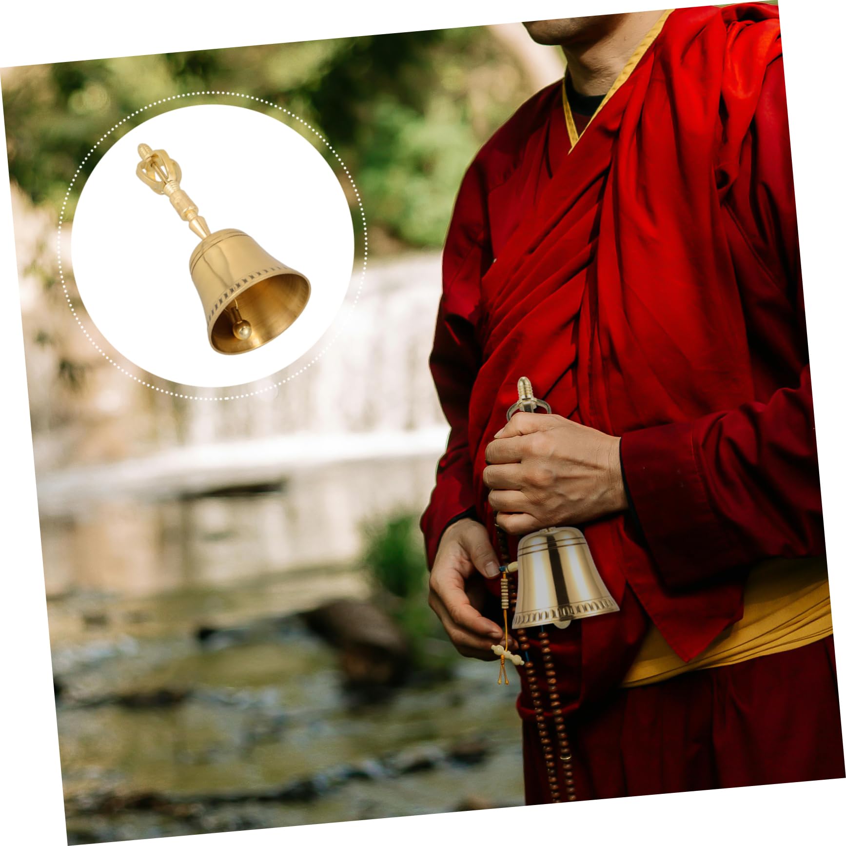 ibasenice 2pezzi Campana Tibetana Rame Per Meditazione e Preghiera Strumento Delicato Per Buddismo Decorazione Elegante Per Casa e Templi Design Unico e Suono Rilassante