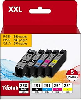for Canon Printer Ink 250 and 251 Cartridges XXL PGI-250XL CLI-251XL Compatible for Cannon MX922 with PIXMA IX6820 MX920 IP8720 MG5520 MG5420 MG7520 MG7120 MG6320 IP7220