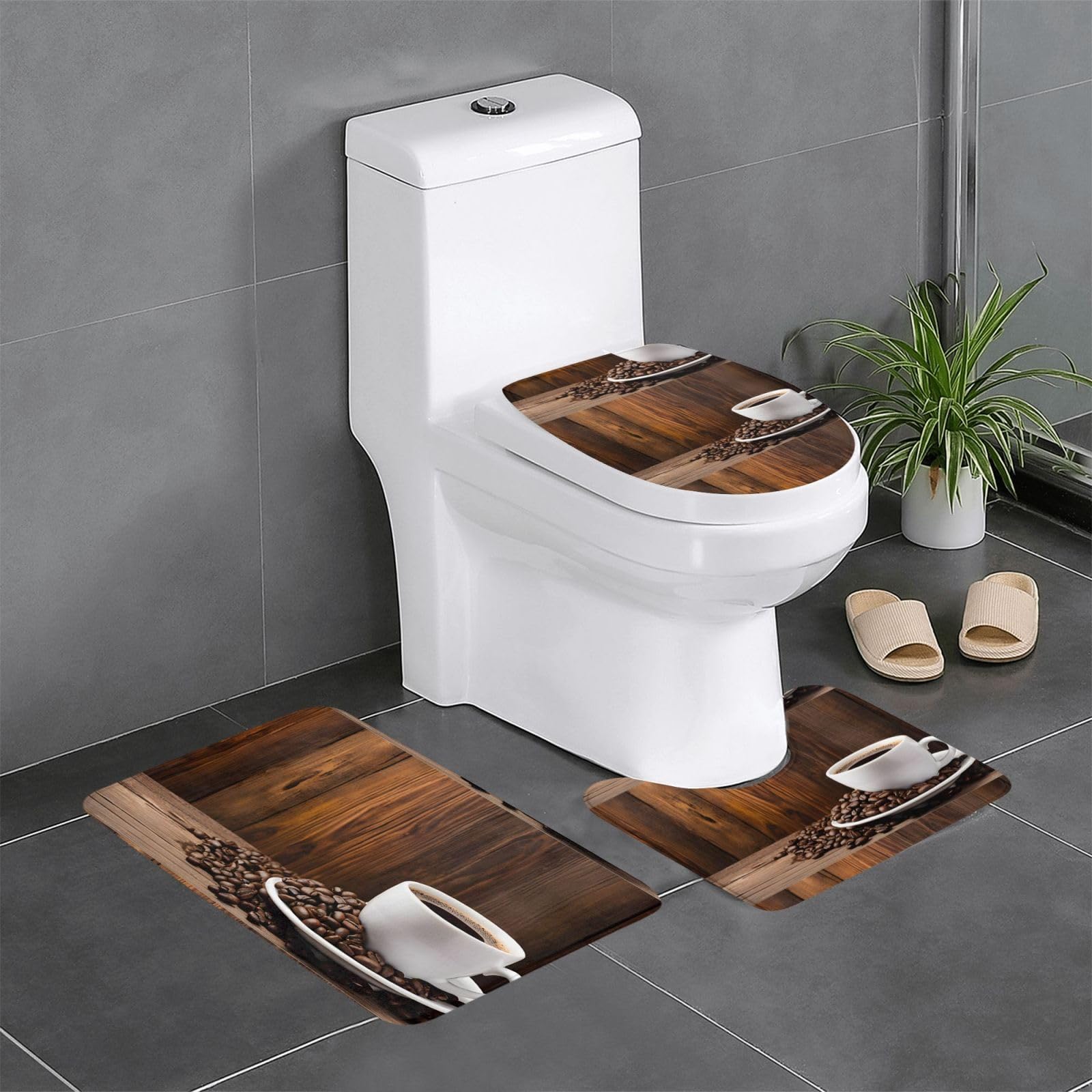 Ensemble tapis contour en U style bistrot pour décorer la cuisine et la salle d'eau
