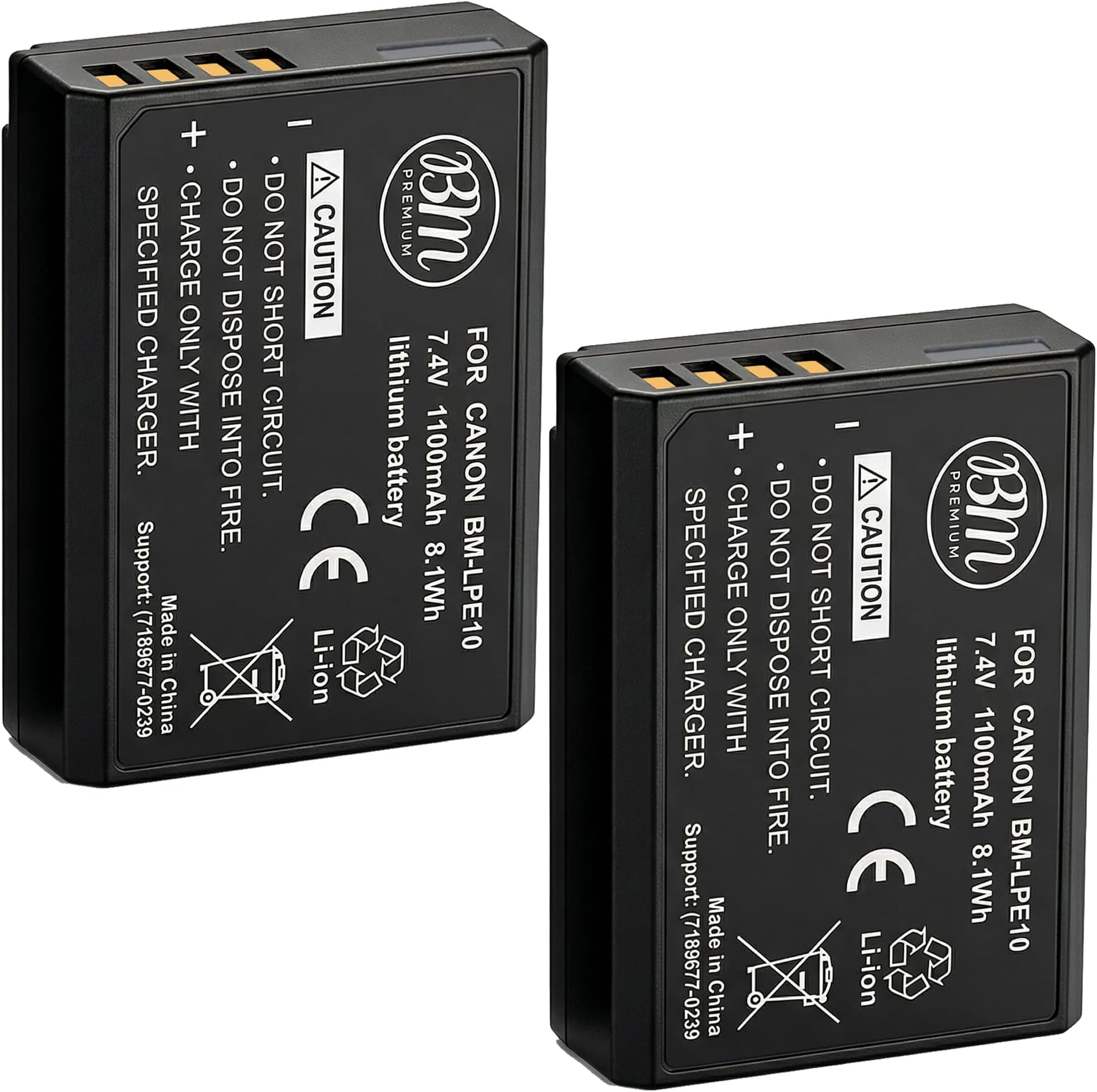 Big Mike's LP-E10 Batteries for Canon EOS 1100D EOS Rebel T3 Rebel T5 EOS Kiss X50 Digital SLR Camera + LCD Screen Protectors + Cleaning Cloth Replacement (Pack of 2)