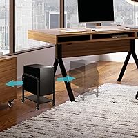 Vista 6 de Computer Tower Stand, Height Adjustable PC Floor Stand 2-Tier for Mini/Mid Tower, Full Metal Rolling CPU Holder Cart with Locking Caster Wheels for