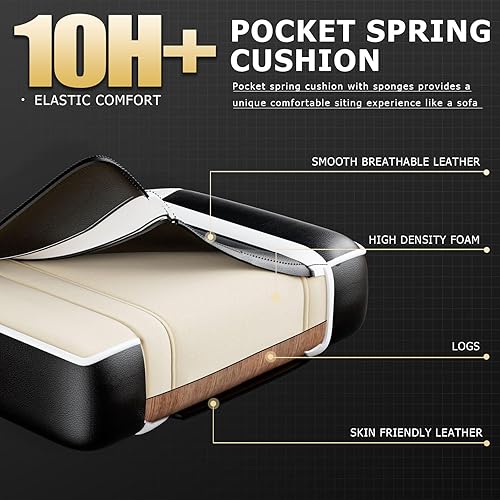 Miniatura 7 de Silla de juegos blanca para niños, silla de videojuegos con masaje con soporte lumbar, silla de computadora grande y alta para personas pesadas