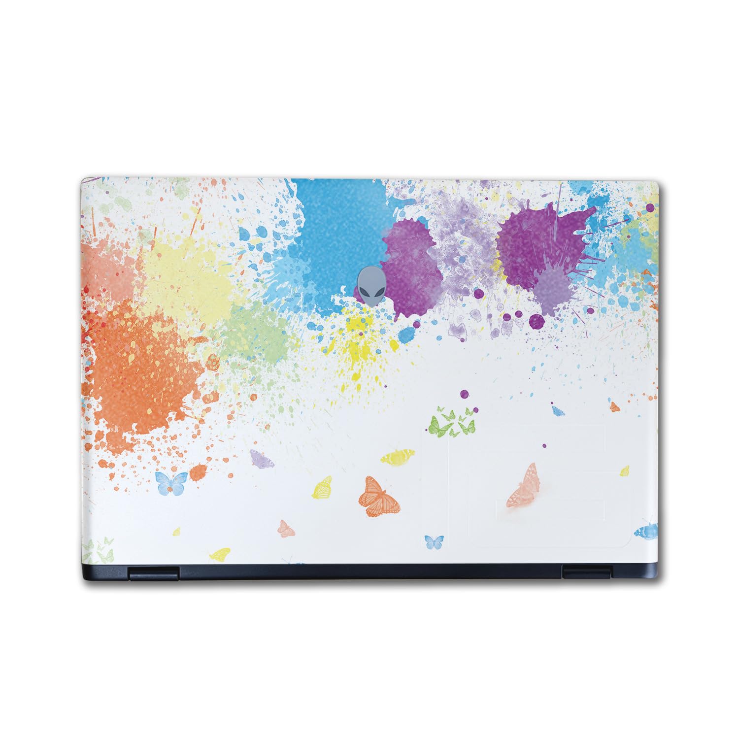 Glossy Glitter Laptop Skin Compatible with Alienware M16 R2 (2024) - Splash of Color - Premium 3M Vinyl Protective Wrap Decal Cover - Easy to Apply | Crafted in The USA by MightySkins