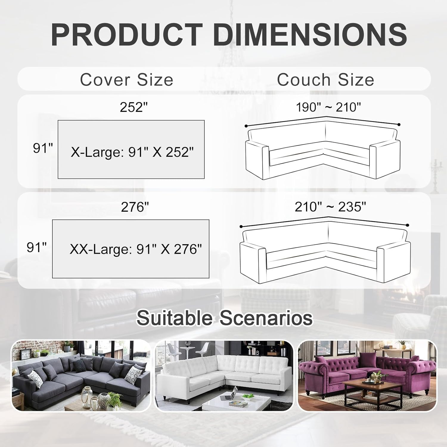 1OO% Waterproof Sectional Couch Covers for Dogs L Shaped Corner Sofa Cover Washable Chenille Sofa Slipcovers Blanket Modern Jacquard Pet Furniture Protector (91"x276", Light Khaki)
