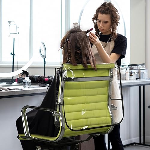 Miniatura 7 de Cosmos 2 fundas protectoras para silla de salón, de plástico transparente, funda cuadrada para silla de peluquería, protector para la mayoría de