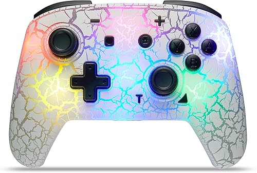 Control de Switch, control inalámbrico para Switch, Switch Pro, Switch Lite o Switch OLED, control remoto inalámbrico con luces LED ajustables y 8