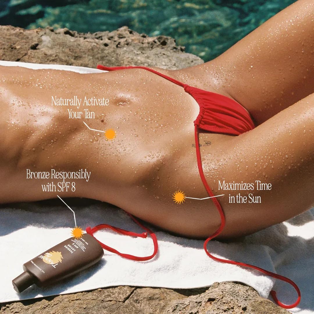 Tanning Club - Tanning Lotion SPF 8 - Hydrating Sun Care with Beta-Carotene, Green Tea, and Aloe - Water and Sweat Resistant (80 Minutes) - 150 ml - Image 5