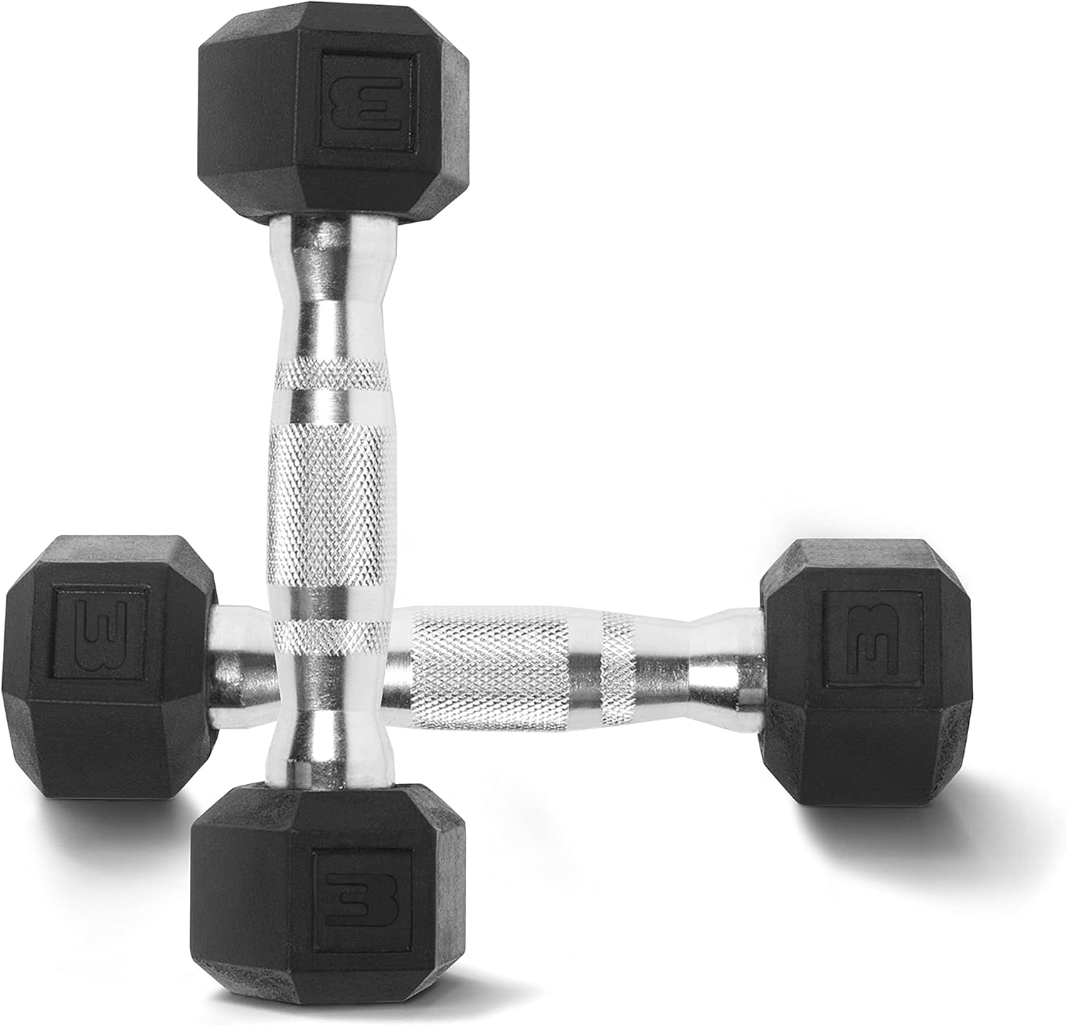 WF Athletic Supply Rubber Coated Solid Steel CastIron Pair Dumbbells