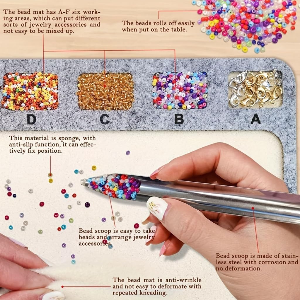Beading Supplies Felt Mats Portable Rectangle Bead Designs Trays 11 Pack