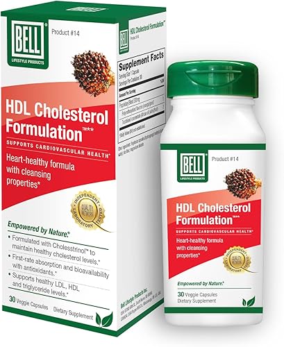 Bell HDL Cholesterol Formulation, Suplemento para la salud del colesterol - Mezcla patentada, para mujeres y hombres  30 cápsulas disponible en Yaxa Peru