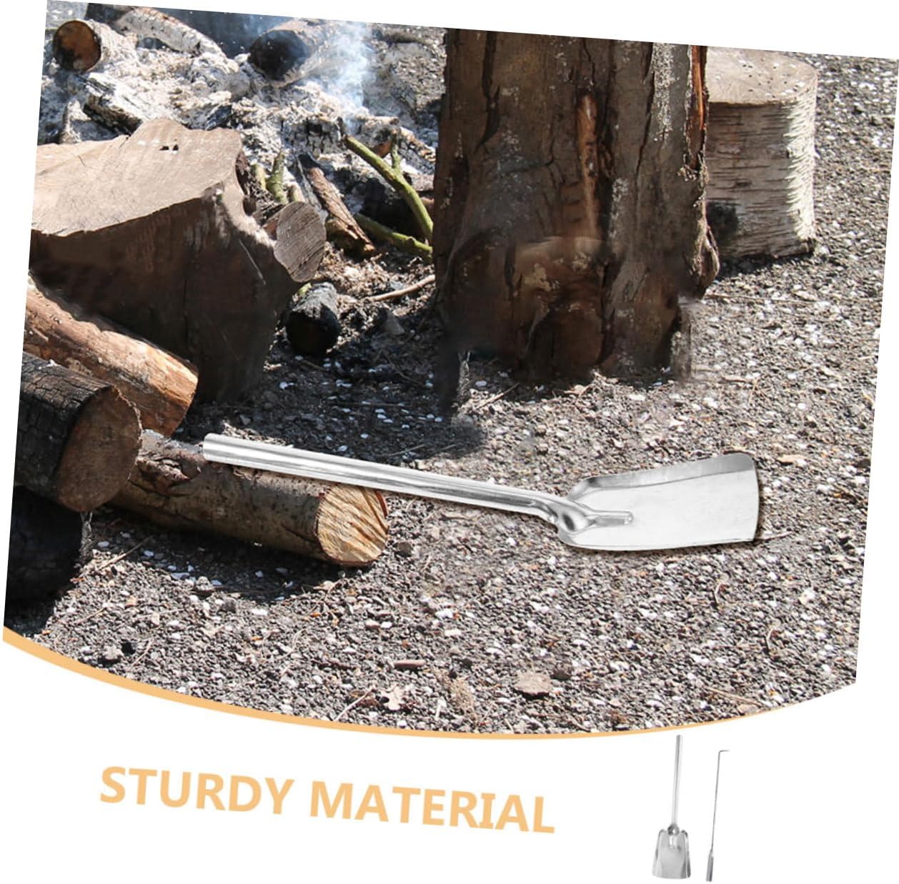 TIDTALEO Fire Pit Poker and Ash Shovel Set, 45 Steel, Silver