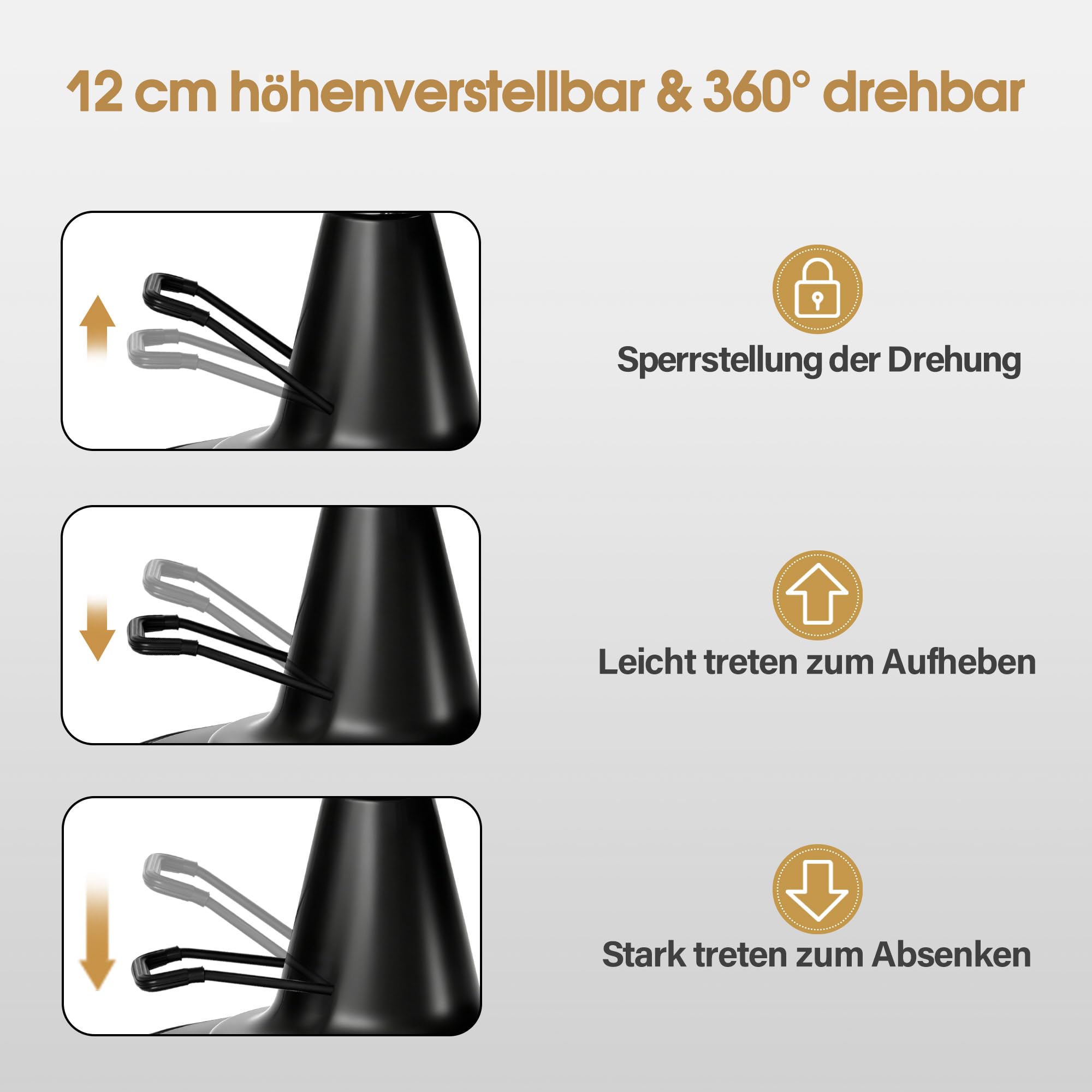Barberpub Friseurstuhl mit Kopfstütze Kippbar, Friseureinrichtung mit Hydraulikpumpe 360° Drehbar, Bedienungsstuhl Höhenverstellbar, Barber Stuhl Friseurstühle Kunstleder, 3884 (Schwarz)