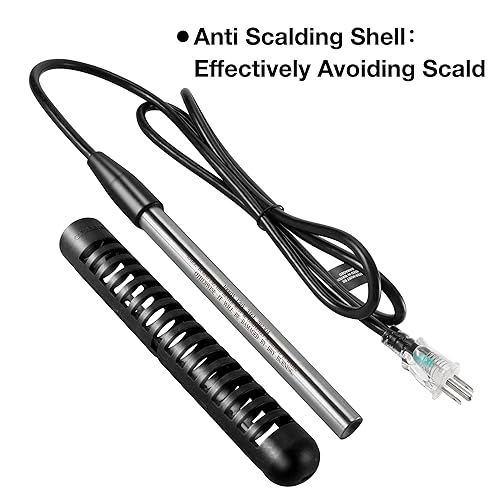 Miniatura 3 de GRILLME Calentador de agua de inmersión de 1000 W, calentador eléctrico portátil totalmente sumergible, calentador de cubo de 5 galones, 100%